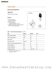 2SK1095 datasheet pdf Hitachi Semiconductor