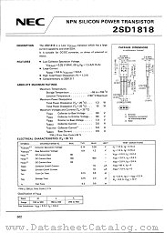 2SD1818 datasheet pdf NEC