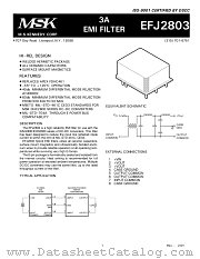 EFJ2803 datasheet pdf M.S. Kennedy Corp.