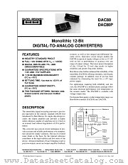 DAC80-CBI-V datasheet pdf Burr Brown