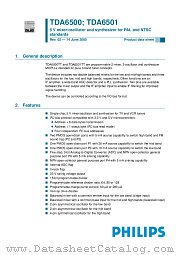 TDA6501 datasheet pdf Philips
