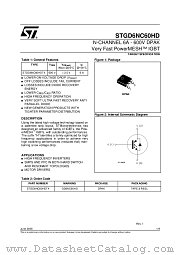 STGD6NC60HDT4 datasheet pdf ST Microelectronics