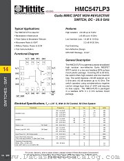 HMC547LP3 datasheet pdf Hittite Microwave Corporation