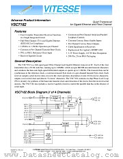 VSC7182 datasheet pdf Vitesse Semiconductor Corporation