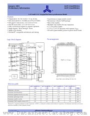 AS7C3364PFS32A-166TQC datasheet pdf Alliance Semiconductor