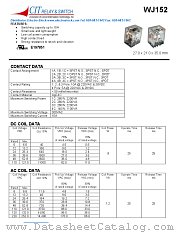 WJ152 datasheet pdf CIT Relay & Switch