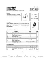 IRGPH20 datasheet pdf International Rectifier