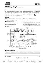 T2801-PLH datasheet pdf Atmel