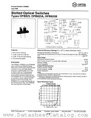OPB825 datasheet pdf Optek Technology