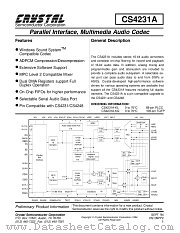CS4231A-KQ datasheet pdf Crystal Semiconductor Corporation