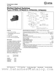 OPB820S3 datasheet pdf Optek Technology