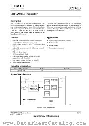 U2740B-BFP datasheet pdf TEMIC