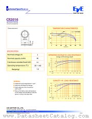 CR2016 datasheet pdf EVE BATTERY