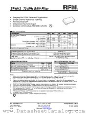 BP1042 datasheet pdf RF Monolithics Inc