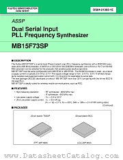 MB15F73SPPFT datasheet pdf Fujitsu Microelectronics