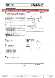 CXA1268P datasheet pdf SONY