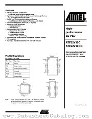 ATF22V10C-10JI datasheet pdf Atmel