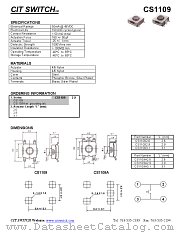 CS1109 datasheet pdf CIT Relay & Switch