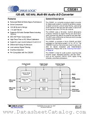 CS5381-KSZR datasheet pdf Cirrus Logic