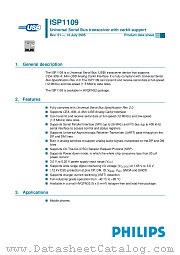 ISP1109 datasheet pdf Philips
