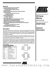 AT25F1024AN-10SU-2.7 datasheet pdf Atmel