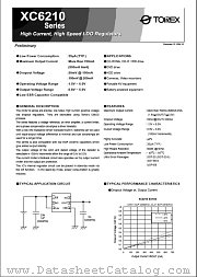 XC6210A datasheet pdf Torex Semiconductor