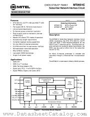 MT8931C-1 datasheet pdf Mitel Semiconductor
