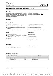 U3760MB-MSD datasheet pdf TEMIC