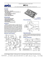 MP111 datasheet pdf Apex Microtechnology Corporation