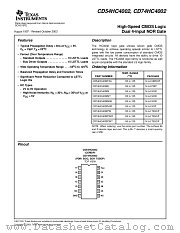 CD74HC4002PWE4 datasheet pdf Texas Instruments