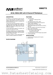 WM8775EDS datasheet pdf Wolfson