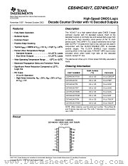 CD74HC4017PWE4 datasheet pdf Texas Instruments