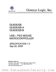 GL603USB datasheet pdf Genesys Logic