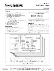 MT9072 datasheet pdf Zarlink Semiconductor