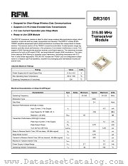 DR3101 datasheet pdf RF Monolithics Inc