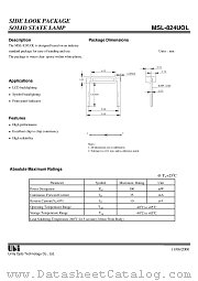 MSL-824UOL datasheet pdf Unity Opto Technology