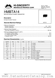 HMBTA14 datasheet pdf Hi-Sincerity Microelectronics