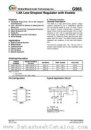 G965-15ADJP1U datasheet pdf Global Mixed-mode Technology
