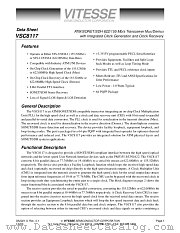 VSC8117QP datasheet pdf Vitesse Semiconductor Corporation
