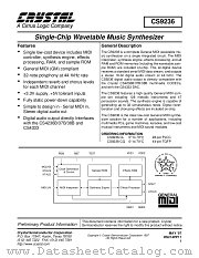 CS9236-CQ datasheet pdf Cirrus Logic