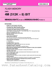 MBM29LV004TC-70PTR datasheet pdf Fujitsu Microelectronics