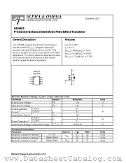 AO4403 datasheet pdf Alpha & Omega Semiconductor