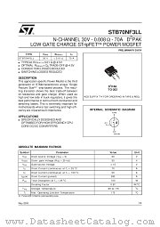 STB70NF3 datasheet pdf ST Microelectronics