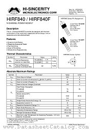 HIRF840 datasheet pdf Hi-Sincerity Microelectronics