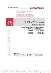 HD64F2168 datasheet pdf Renesas
