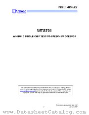 WTS701EF datasheet pdf Winbond Electronics