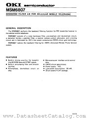 MSM6807 datasheet pdf OKI electronic componets