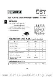 CEM4804 datasheet pdf Chino-Excel Technology