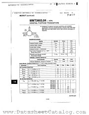 MMT3904 datasheet pdf Motorola