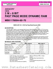 MB8117800A-60 datasheet pdf Fujitsu Microelectronics